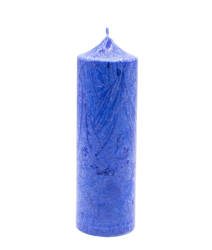 Vela Pilar cera vegetal Azul.