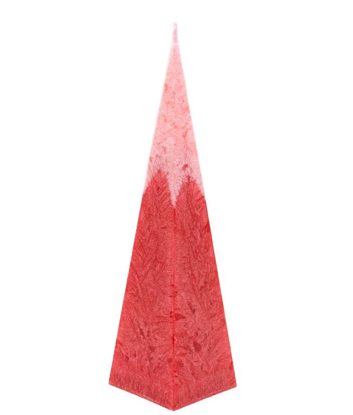 Vela Pirámide bicolor de cera vegetal Rojos.