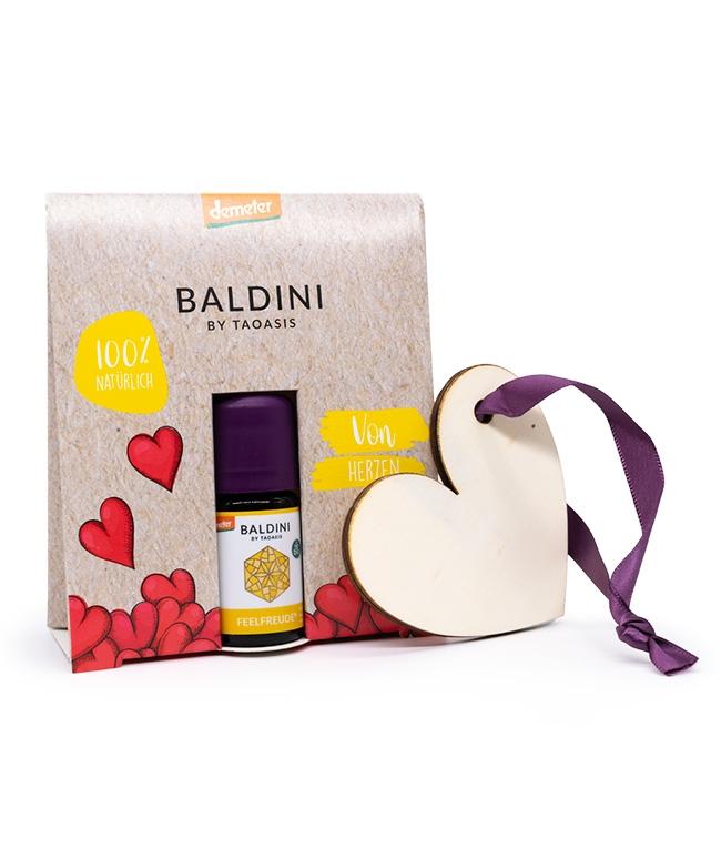Kit Aroma Alegría. limón, el pomelo y la naranja. 5 ml. y colgante de madera en forma de corazón.