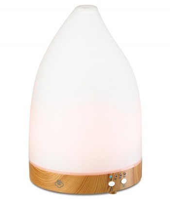 Difusor Aura Blanco Serene. Ultrasonido. 130ml. Vidrio y madera