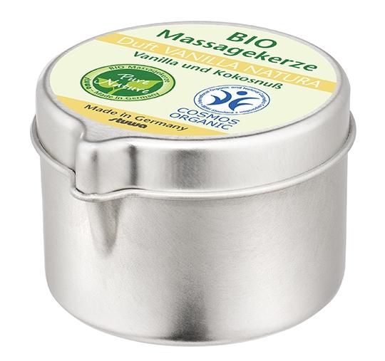Vela de masaje Bio de Vainilla y Coco. 50 ml.