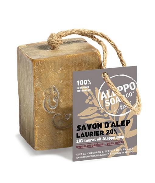 Tadé-Jabón Alepo 20% Laurel con cordón, piel seca. 170 gr