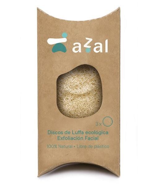 Discos faciales de Luffa-exfoliantes. 7   cm. Estuche 3 uds. Azal.