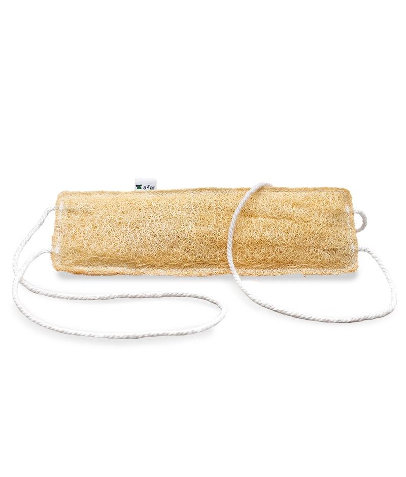 Raspador de espalda de luffa y cuerda de algodón. 29 x 9 cm aprox. Azal