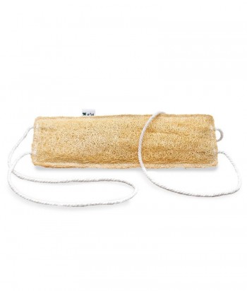 Raspador de espalda de luffa y cuerda de algodón. 29 x 9 cm aprox. Azal