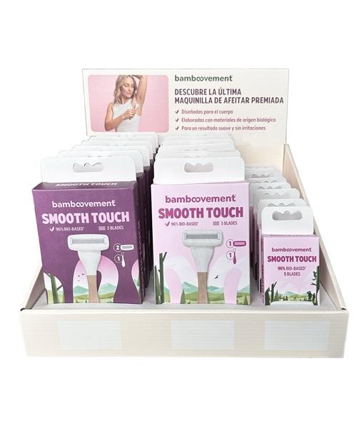 Expositor Maquinillas Smooth Touch Bamboovement 2x6 uds maquinillas y 6 recambios