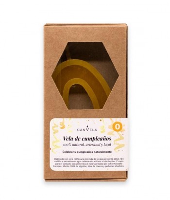 Vela de cumpleaños cera de Abeja. Nº 0