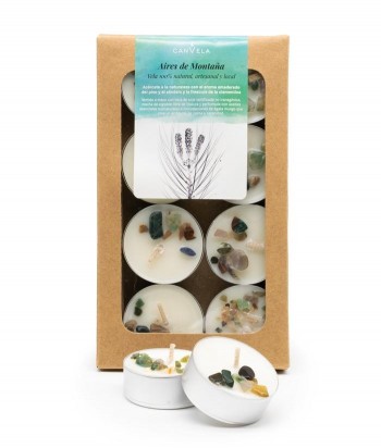 CanVela - Vela de té perfumada Aires de Montaña. Caja 8 uds