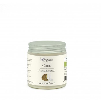 Aceite vegetal de Coco BIO. 250 ml. Tarro Cristal