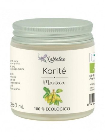 Manteca de Karité 100% pura. BIO. 250 ml. Tarro Cristal